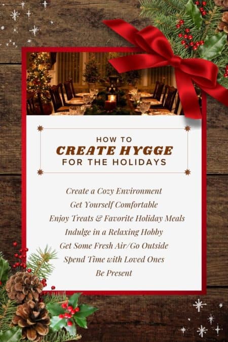 Image of checklist listing how to create hygge for the holidays